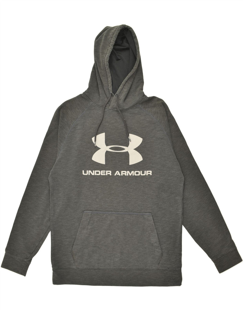 UNDER ARMOUR Mens Graphic Hoodie Jumper Medium Grey | Vintage Under Armour | Thrift | Second-Hand Under Armour | Used Clothing | Messina Hembry 