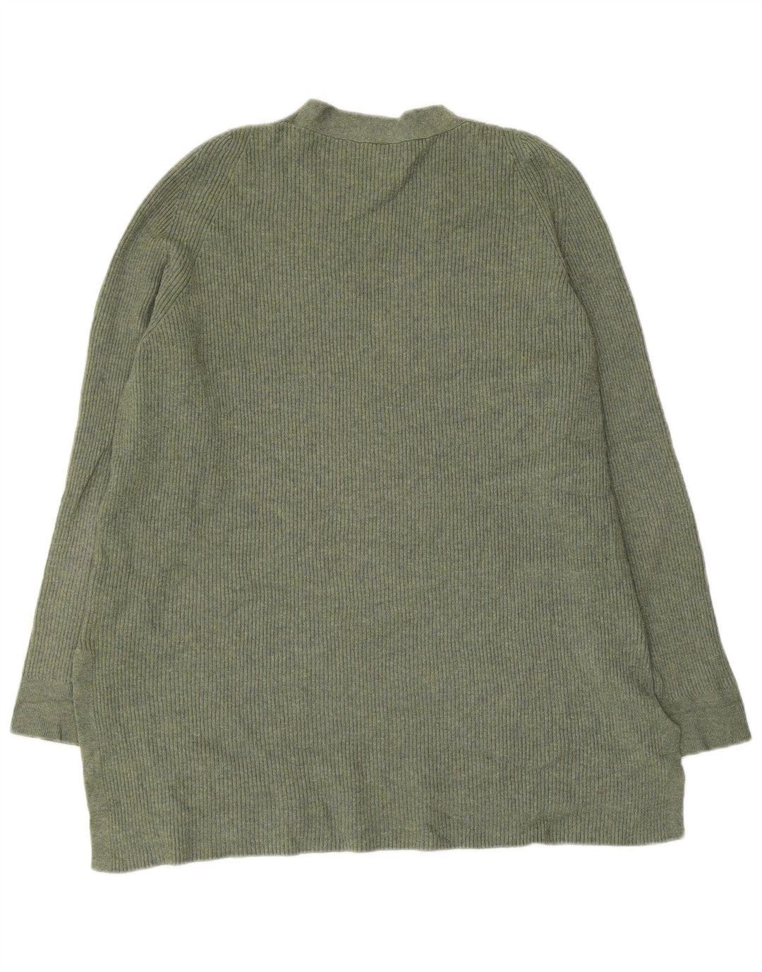 MARKS & SPENCER Womens V-Neck Jumper Sweater UK 16 Large Green Polyester