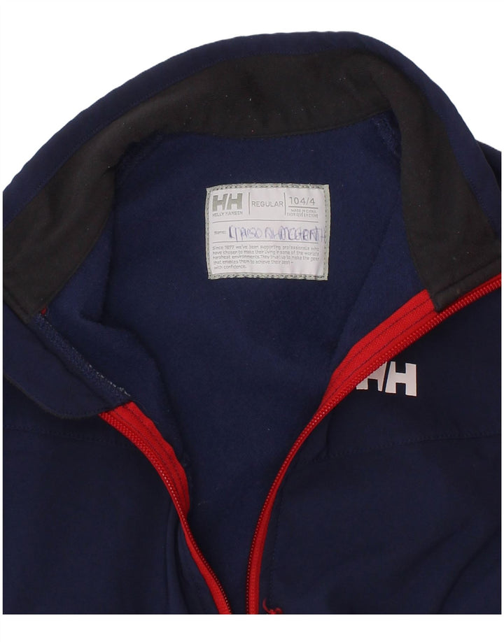 Helly Hansen Boys Tracksuit Top Jacket 3-4 Years Navy Blue Polyamide