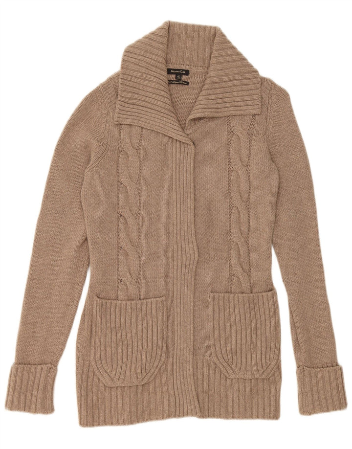 Massimo Dutti Womens Cardigan Sweater UK 10 Small Grey Wool