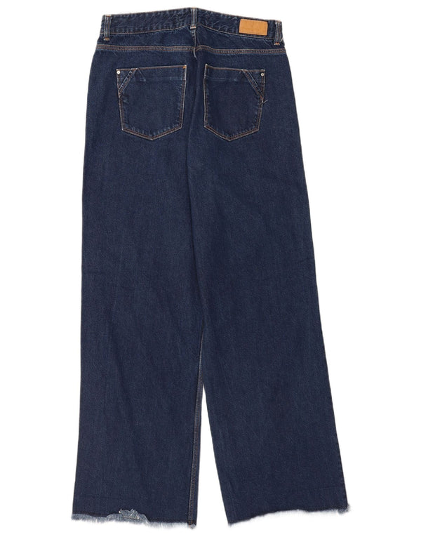Zara Womens Wide Leg Jeans EU 38 Small W28 L31 Navy Blue Cotton