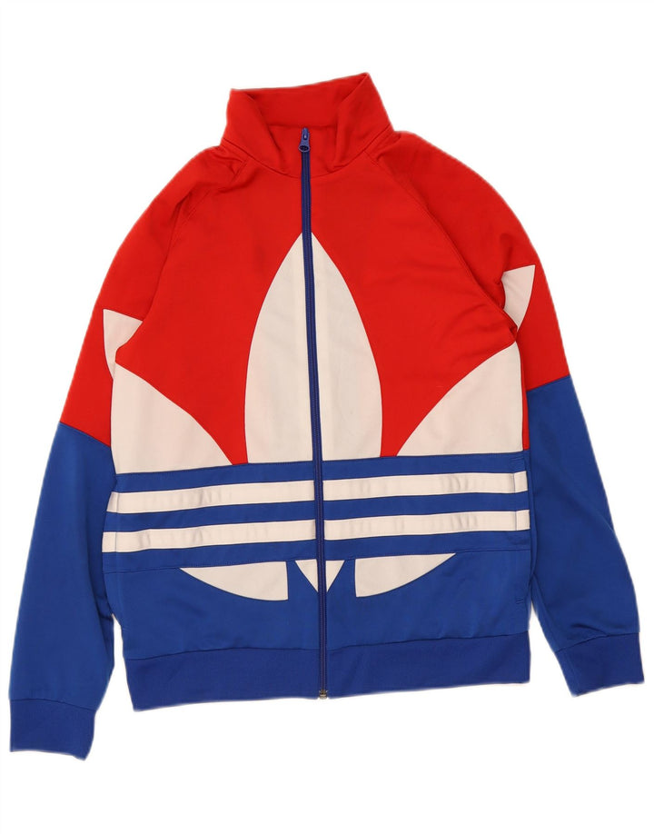 Adidas Boys Tracksuit Top Jacket 13-14 Years Multicoloured Colourblock