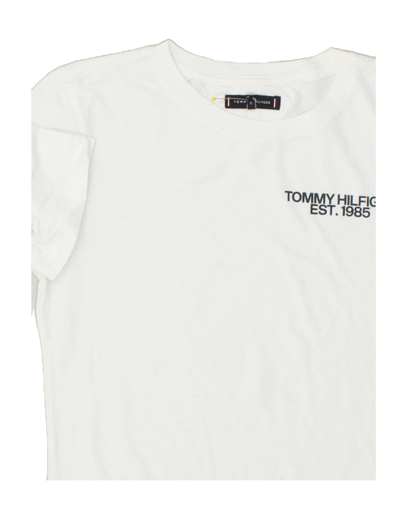 TOMMY HILFIGER Boys Graphic T-Shirt Top 11-12 Years White Cotton | Vintage Tommy Hilfiger | Thrift | Second-Hand Tommy Hilfiger | Used Clothing | Messina Hembry 