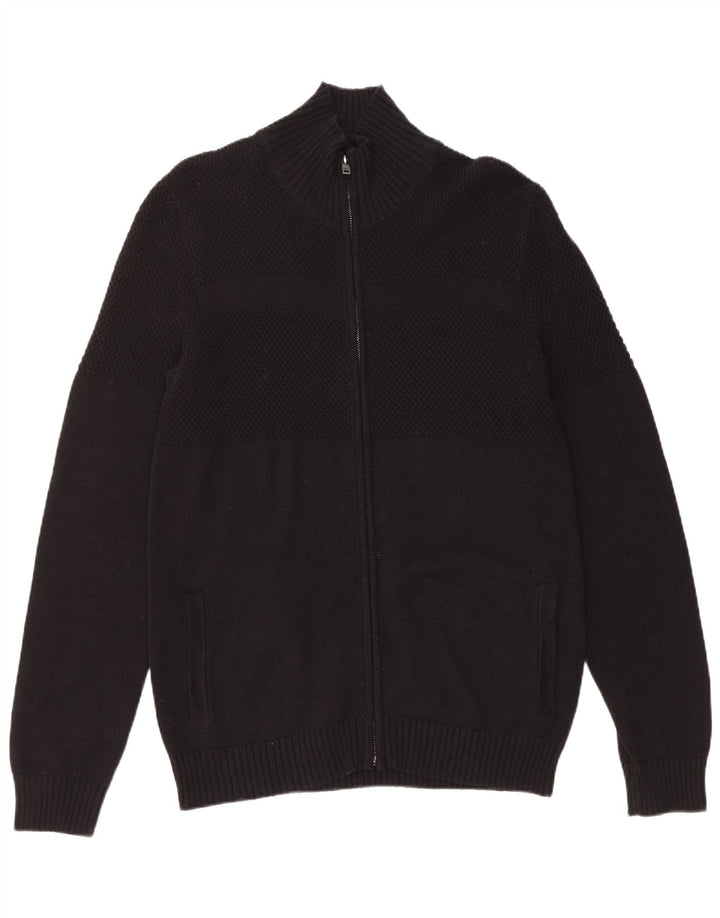 GUESS Mens Cardigan Sweater Large Black Cotton