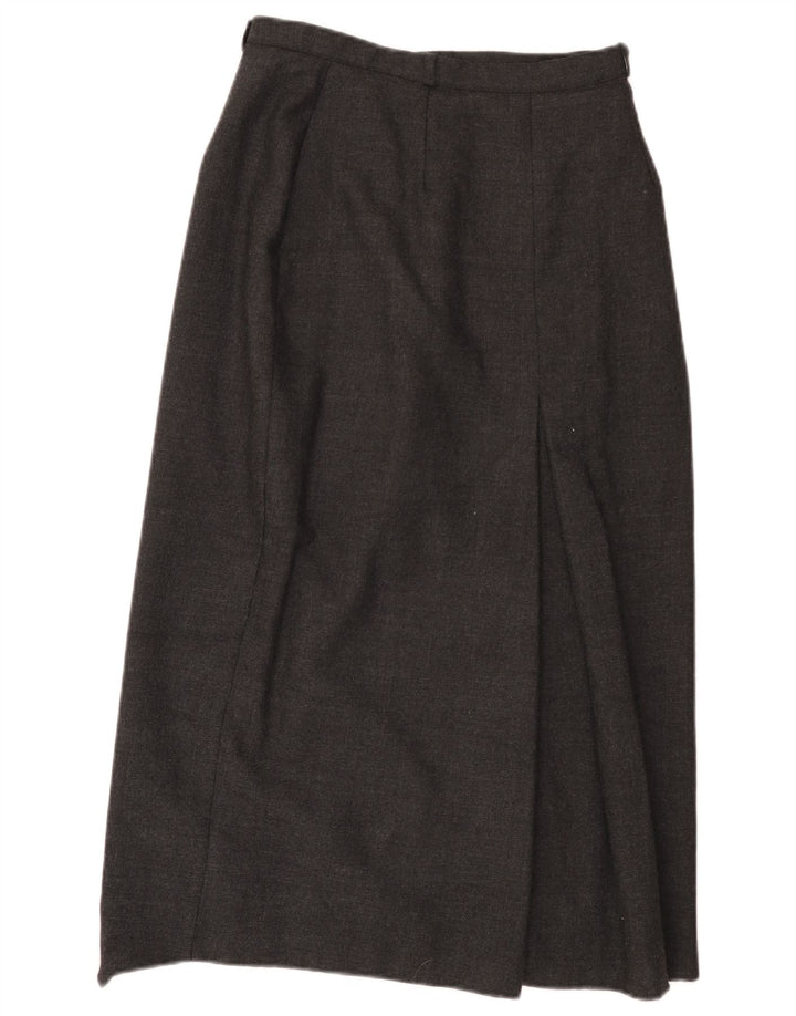 Vintage Womens Midi Skirt UK 12 Medium W27 Grey Wool