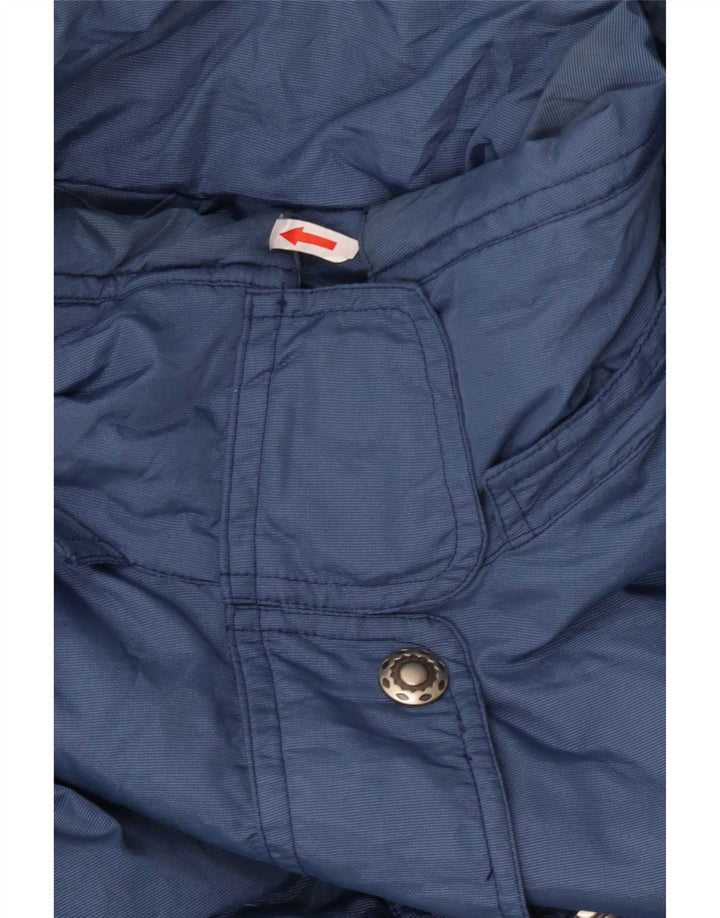 MC Kee's Womens Hooded Oversized Ski Jumpsuit UK 16 Large Blue Polyamide