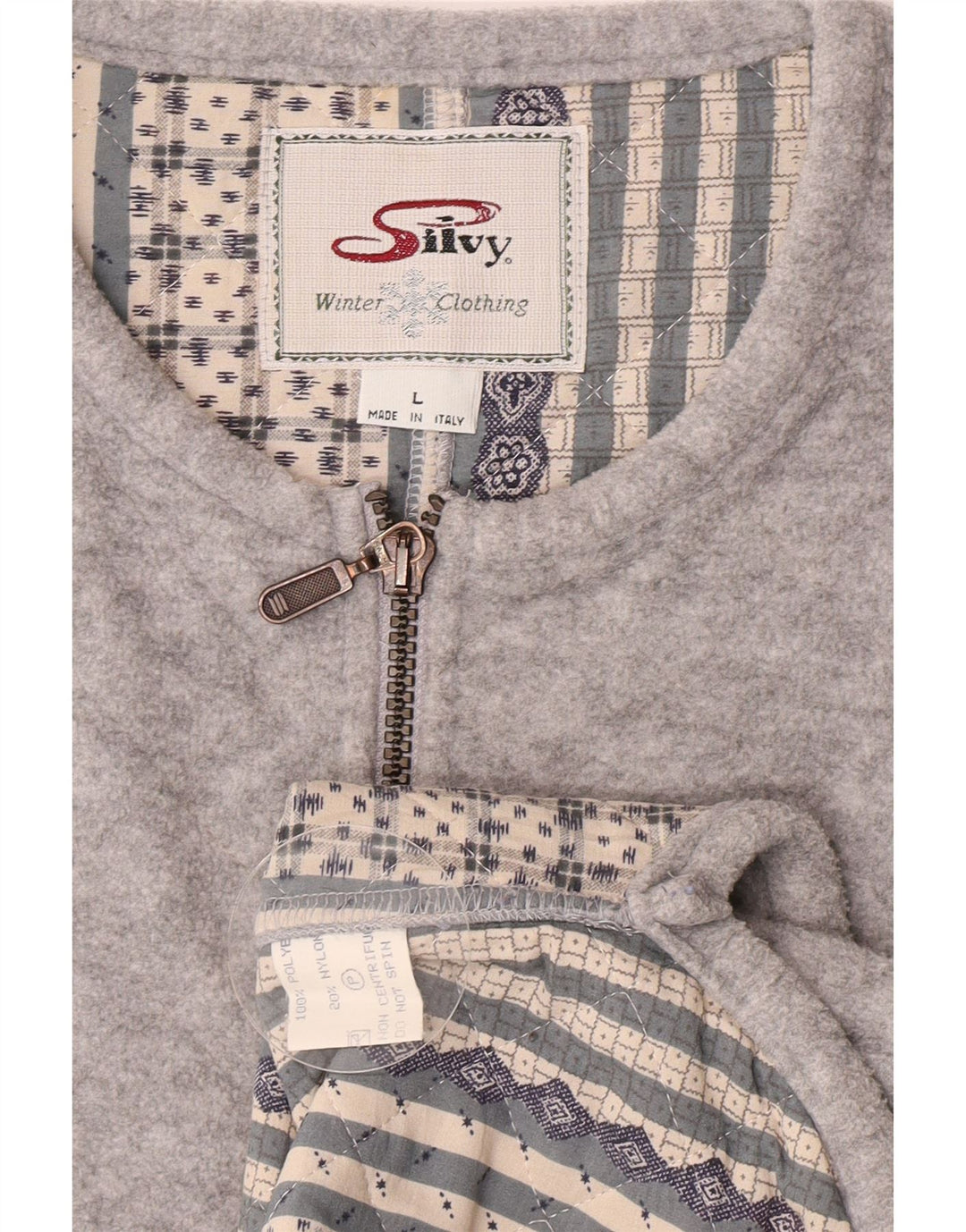 Silvy Mens Fleece Gilet UK 40 Large Grey Polyester
