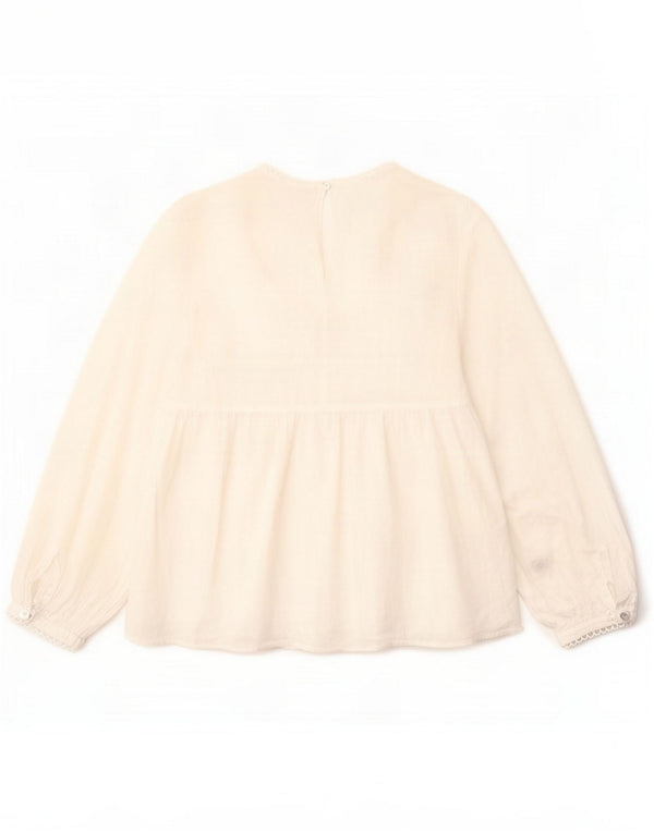 Zara Womens 3/4 Sleeve Blouse Top UK 10 Small White Polyester