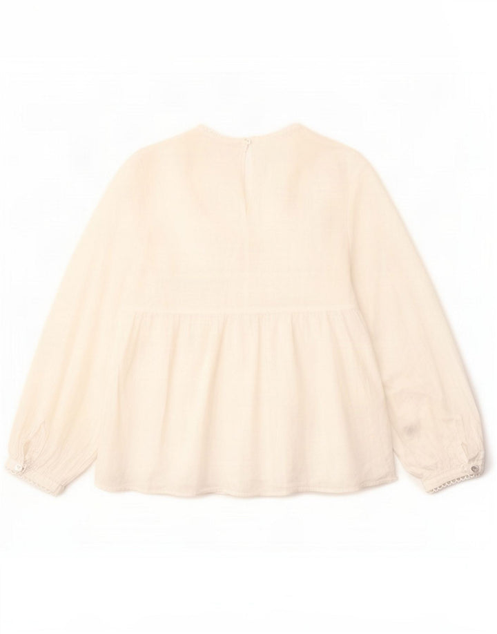 Zara Womens 3/4 Sleeve Blouse Top UK 10 Small White Polyester