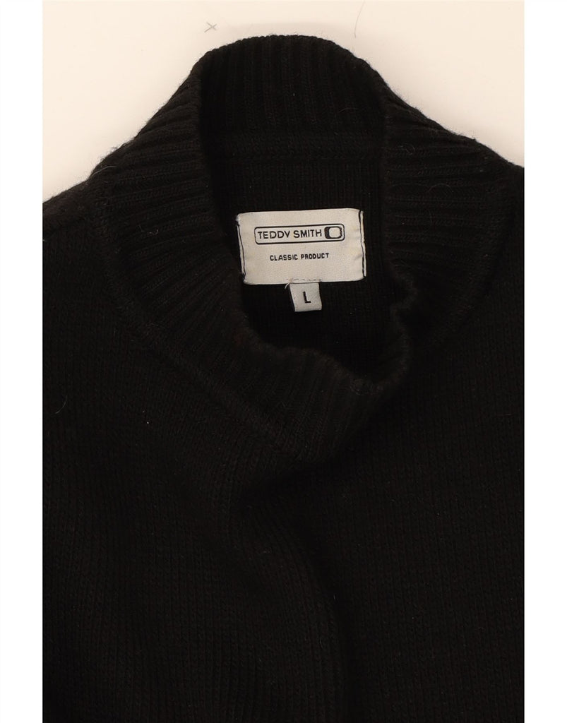 TEDDY SMITH Mens Turtle Neck Jumper Sweater Large Black Acrylic Vintage Teddy Smith and Second-Hand Teddy Smith from Messina Hembry 