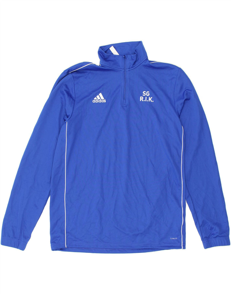 ADIDAS Mens Climalite Pullover Tracksuit Top Large Blue Polyester | Vintage Adidas | Thrift | Second-Hand Adidas | Used Clothing | Messina Hembry 