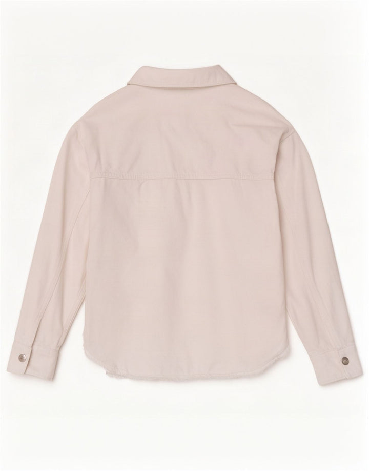 Zara Womens Oversized Denim Shirt UK 6 XS White Cotton