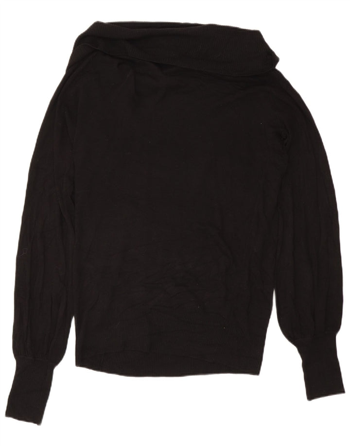 Ted Baker Womens Roll Neck Jumper Sweater Size 3 Medium Black Viscose