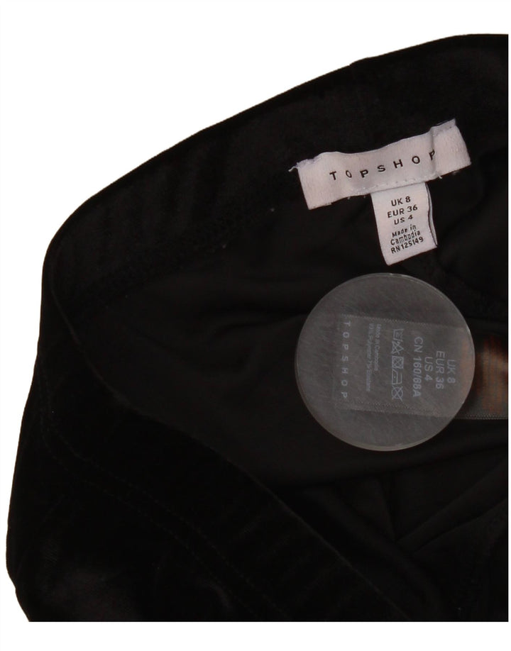 Topshop Womens Flare Trousers UK 8 Small W25 L31 Black Polyester