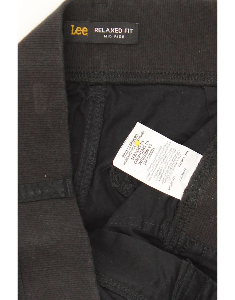 LEE Womens Mid Rise Relaxed Fit Cargo Trousers US 14 XL W34 L24 Black Vintage Lee and Second-Hand Lee from Messina Hembry 