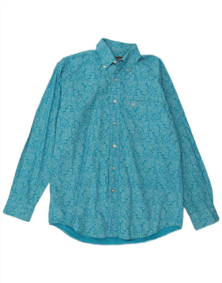 Ariat Mens Shirt Small Blue Paisley Cotton