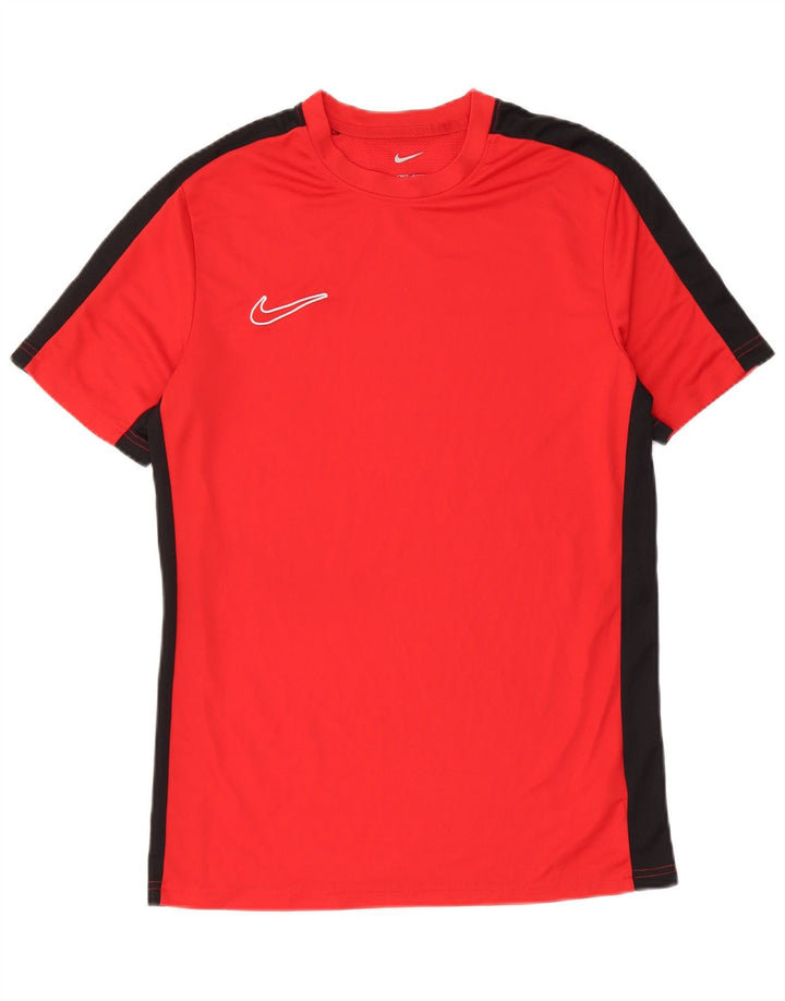 Nike Mens Dri Fit Slim T-Shirt Top Medium Red Colourblock Polyester