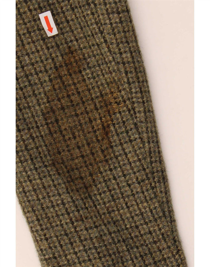 Jack Wills Womens 3 Button Blazer Jacket UK 10 Small Khaki Houndstooth Wool