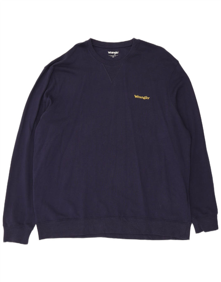 Wrangler Mens Sweatshirt Jumper 2XL Navy Blue Cotton