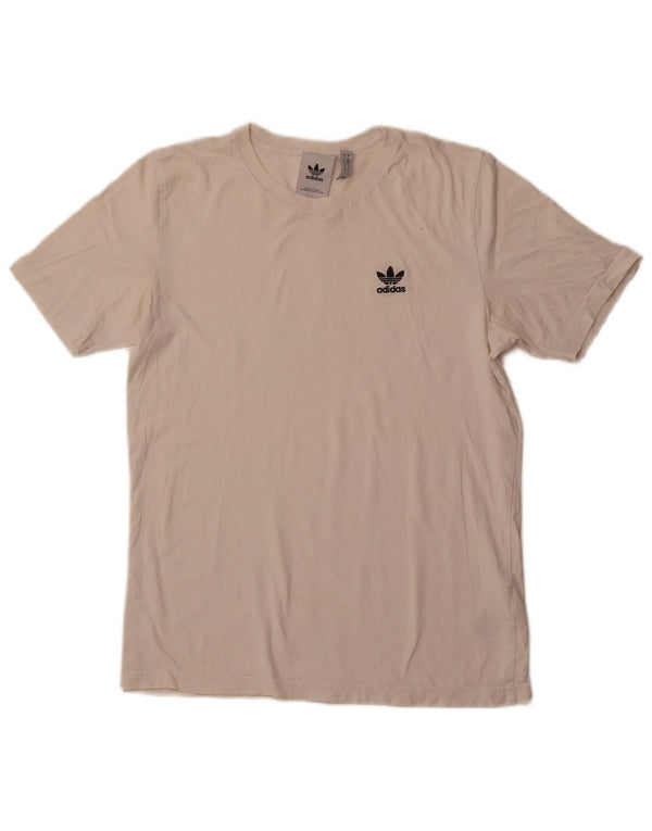 ADIDAS Mens T-Shirt Top Small Off White Cotton