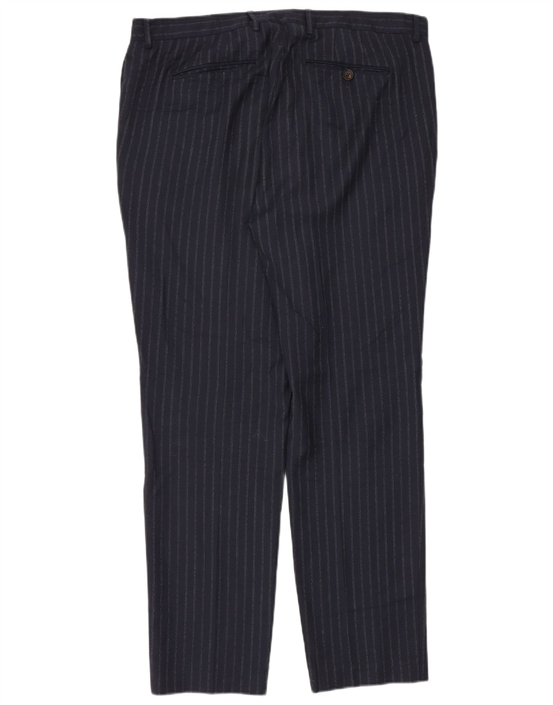 Ted Baker Mens Tapered Suit Trousers W40 L34 Navy Blue Pinstripe Polyester