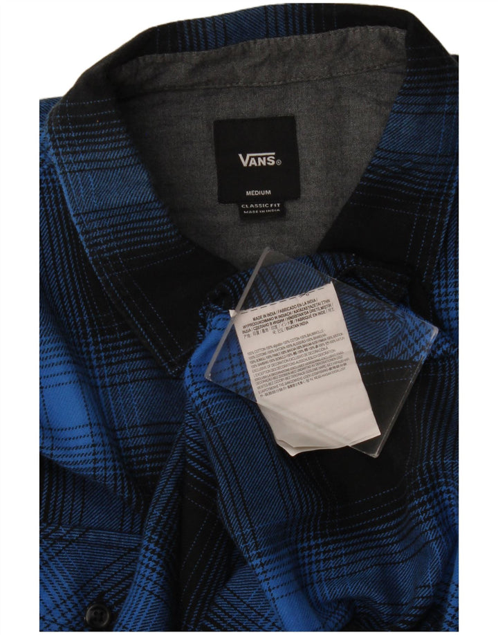 Vans Mens Classic Fit Flannel Shirt Medium Blue Check Cotton