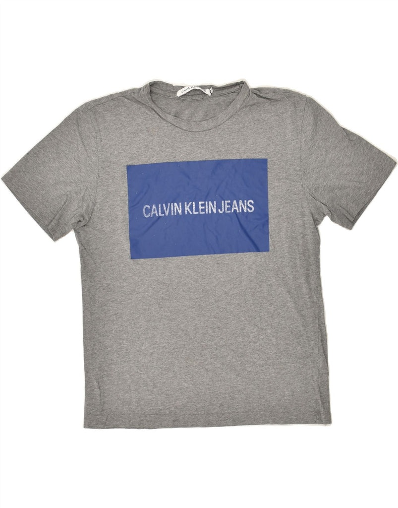 CALVIN KLEIN Mens Graphic T-Shirt Top Small Grey Cotton | Vintage Calvin Klein | Thrift | Second-Hand Calvin Klein | Used Clothing | Messina Hembry 