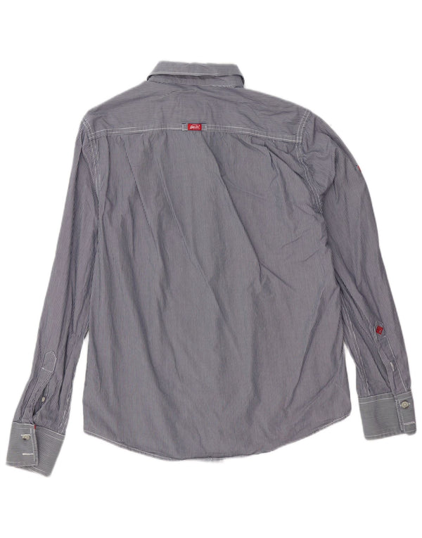 Superdry Boys Laundered Cut Collar Shirt 15-16 Years Large Navy Blue