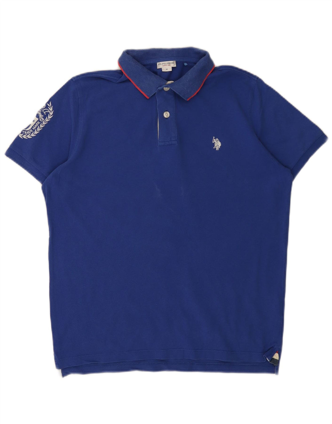 U.S. POLO ASSN. Mens Graphic Polo Shirt Medium Blue Cotton