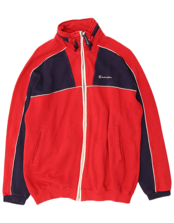 Champion Boys Tracksuit Top Jacket 13-14 Years Red Colourblock Cotton