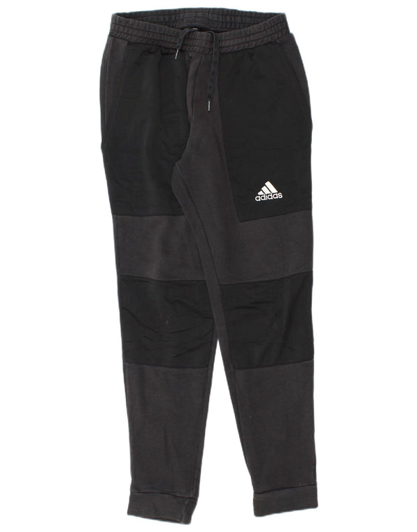 ADIDAS Mens Tracksuit Trousers Joggers Small Black Cotton