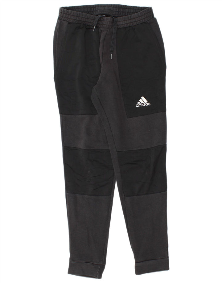 ADIDAS Mens Tracksuit Trousers Joggers Small Black Cotton