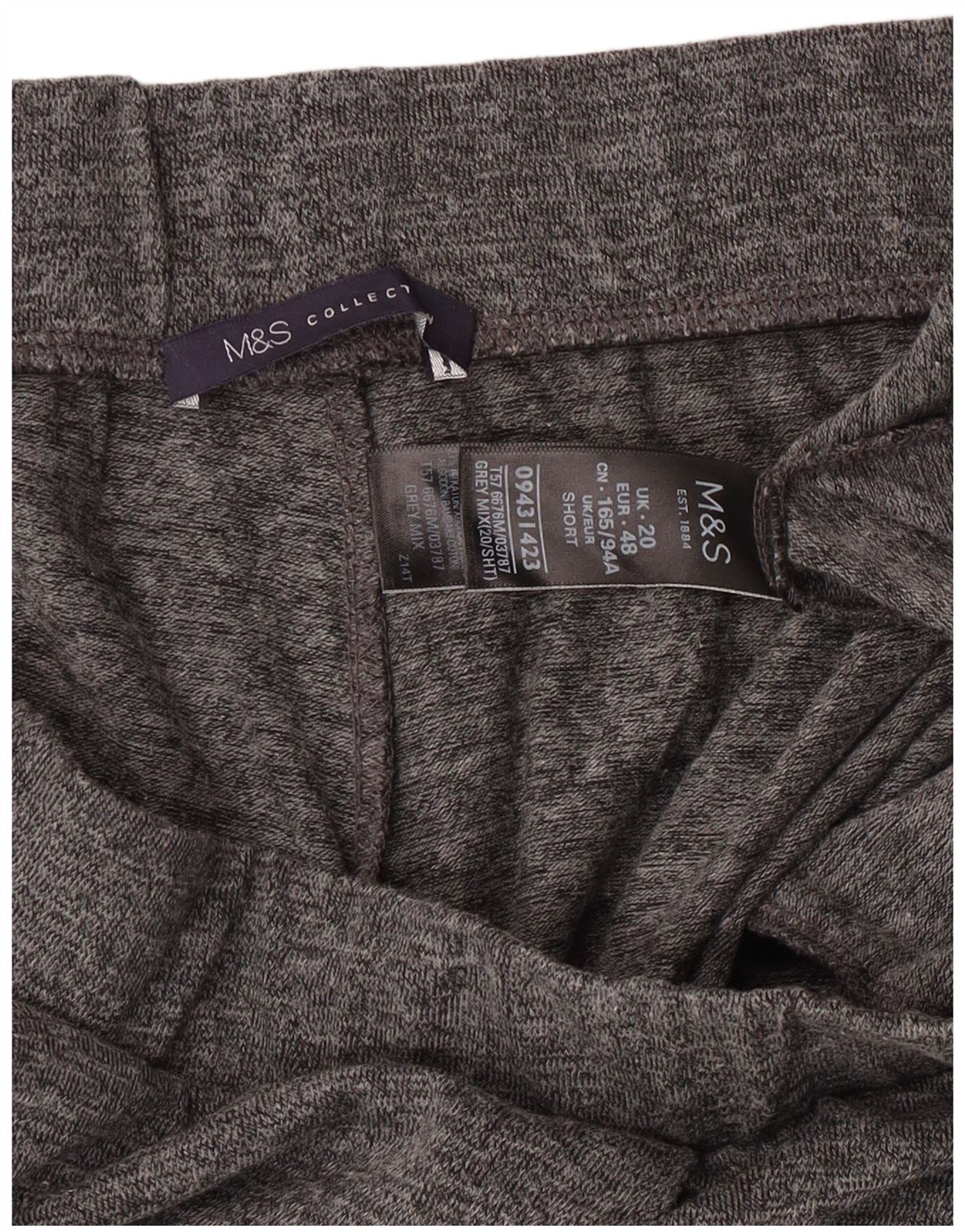 Marks & Spencer Womens Tracksuit Trousers UK 20 2XL Grey Flecked Polyester