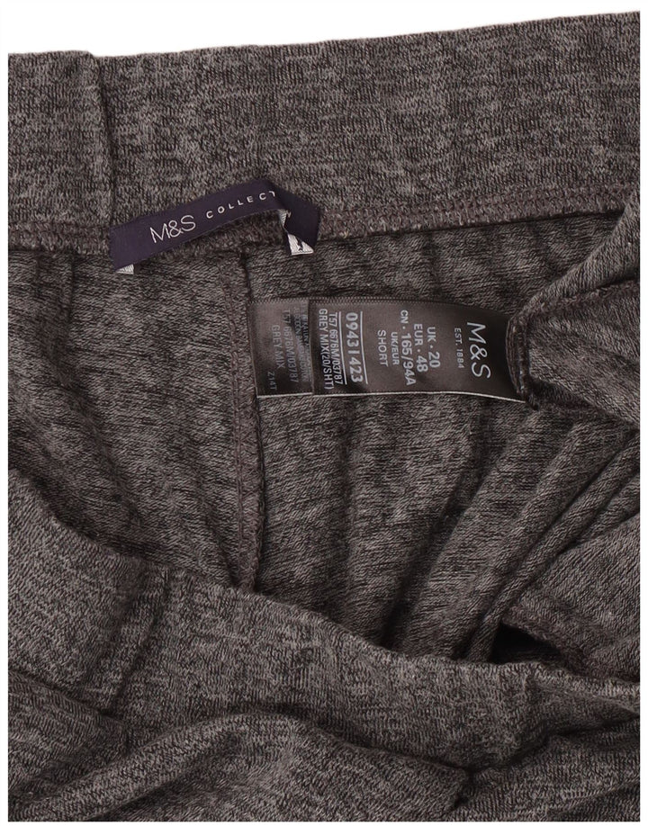 Marks & Spencer Womens Tracksuit Trousers UK 20 2XL Grey Flecked Polyester