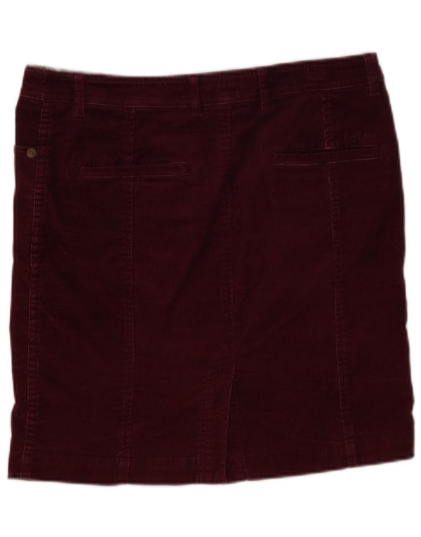 Fat Face Womens Corduroy Skirt UK 10 Small W32 Burgundy Cotton