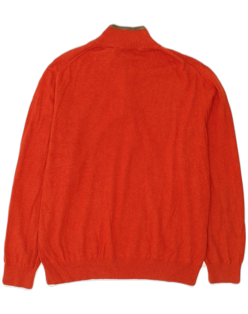 MASSIMO DUTTI Mens Button Neck Jumper Sweater 2XL Red Cotton | Vintage Massimo Dutti | Thrift | Second-Hand Massimo Dutti | Used Clothing | Messina Hembry 