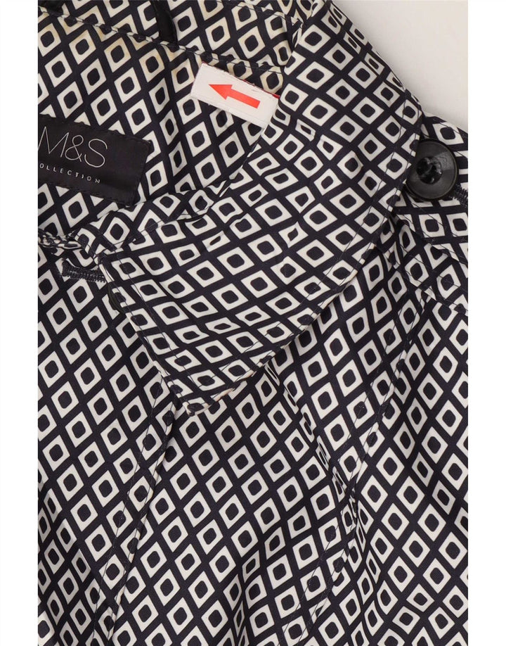 Marks & Spencer Womens Military Raincoat UK 18 XL Navy Blue Geometric
