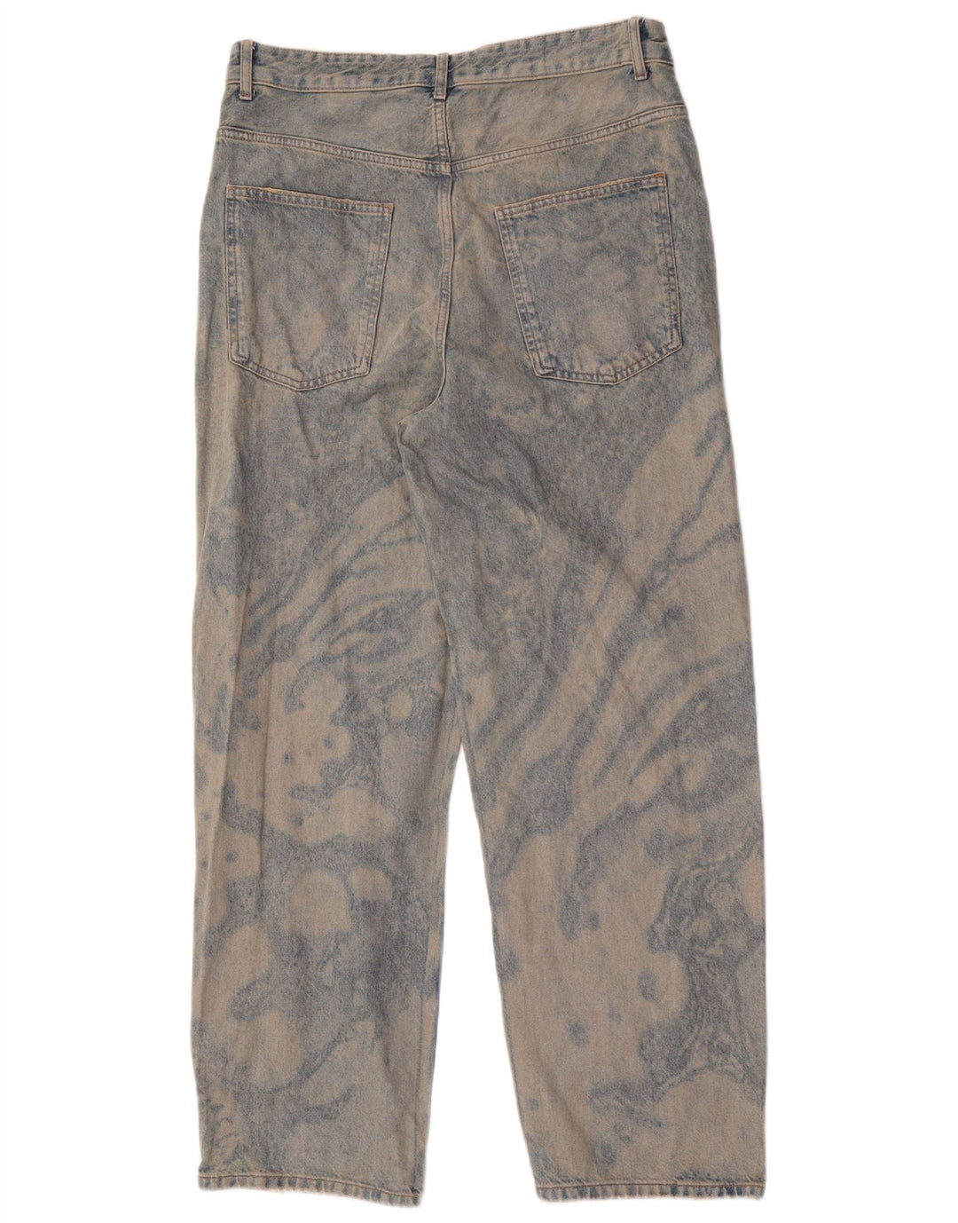 Zara Mens Straight Jeans EU 42 Large W32 L32 Blue Tie Dye