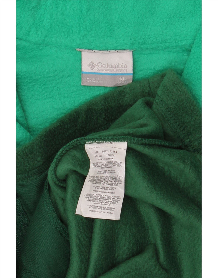 Columbia Boys Fleece Jacket 15-16 Years XL Green Colourblock Polyester
