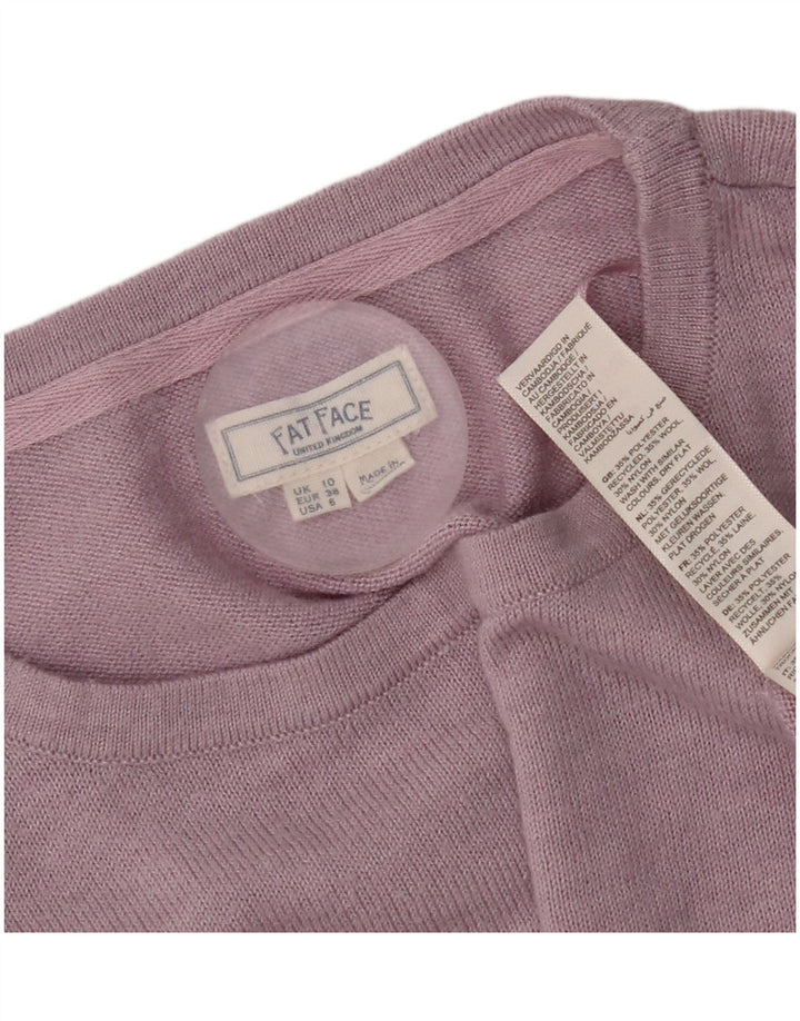 Fat Face Womens Oversized Crew Neck Jumper Sweater UK 10 Small Purple