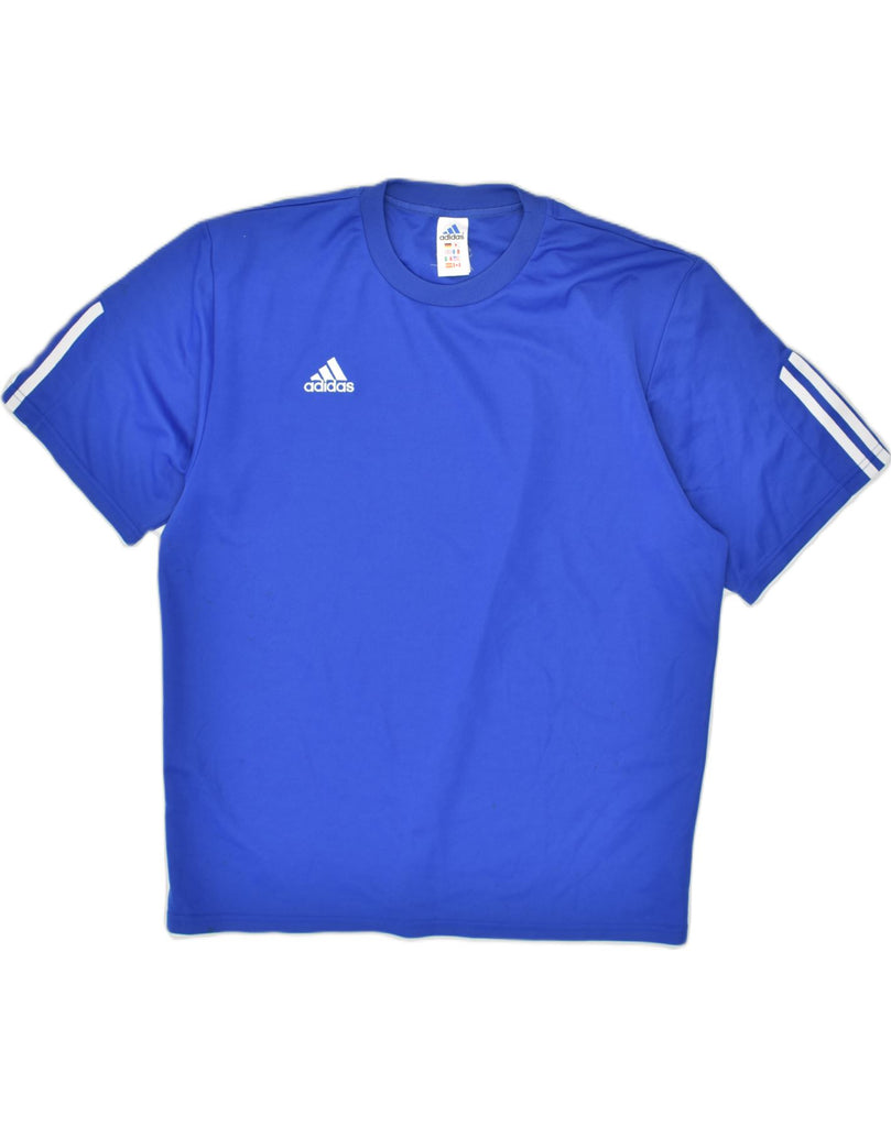 ADIDAS Mens T-Shirt Top XL Blue Polyester | Vintage Adidas | Thrift | Second-Hand Adidas | Used Clothing | Messina Hembry 