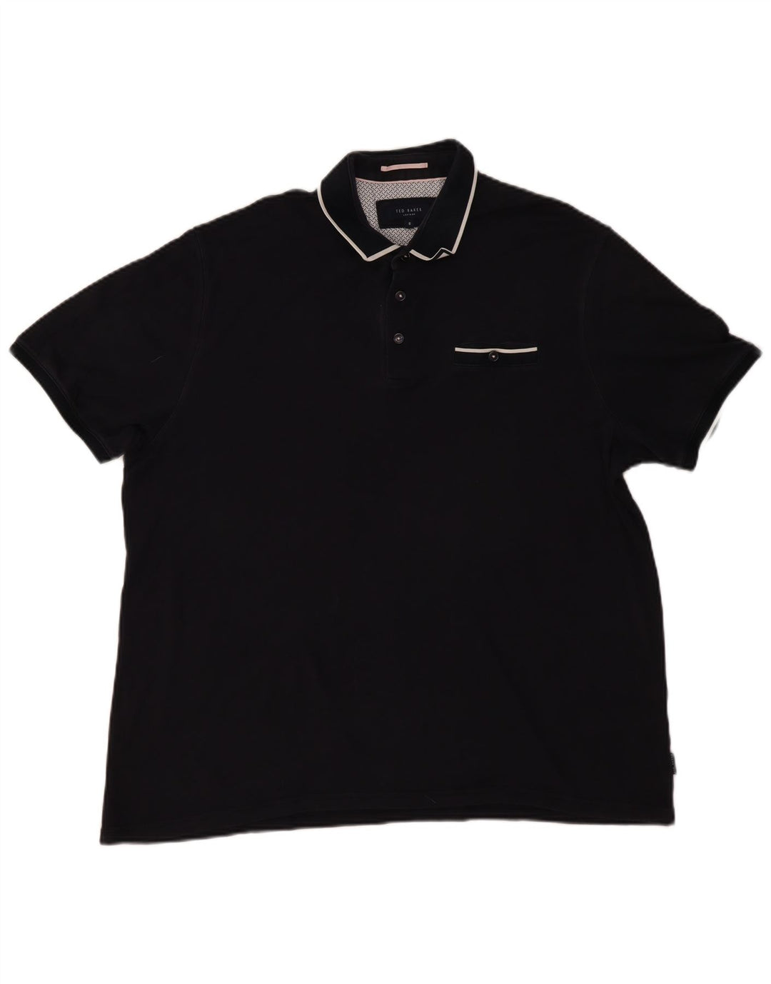 Ted Baker Mens Polo Shirt Size 6 2XL Black Cotton