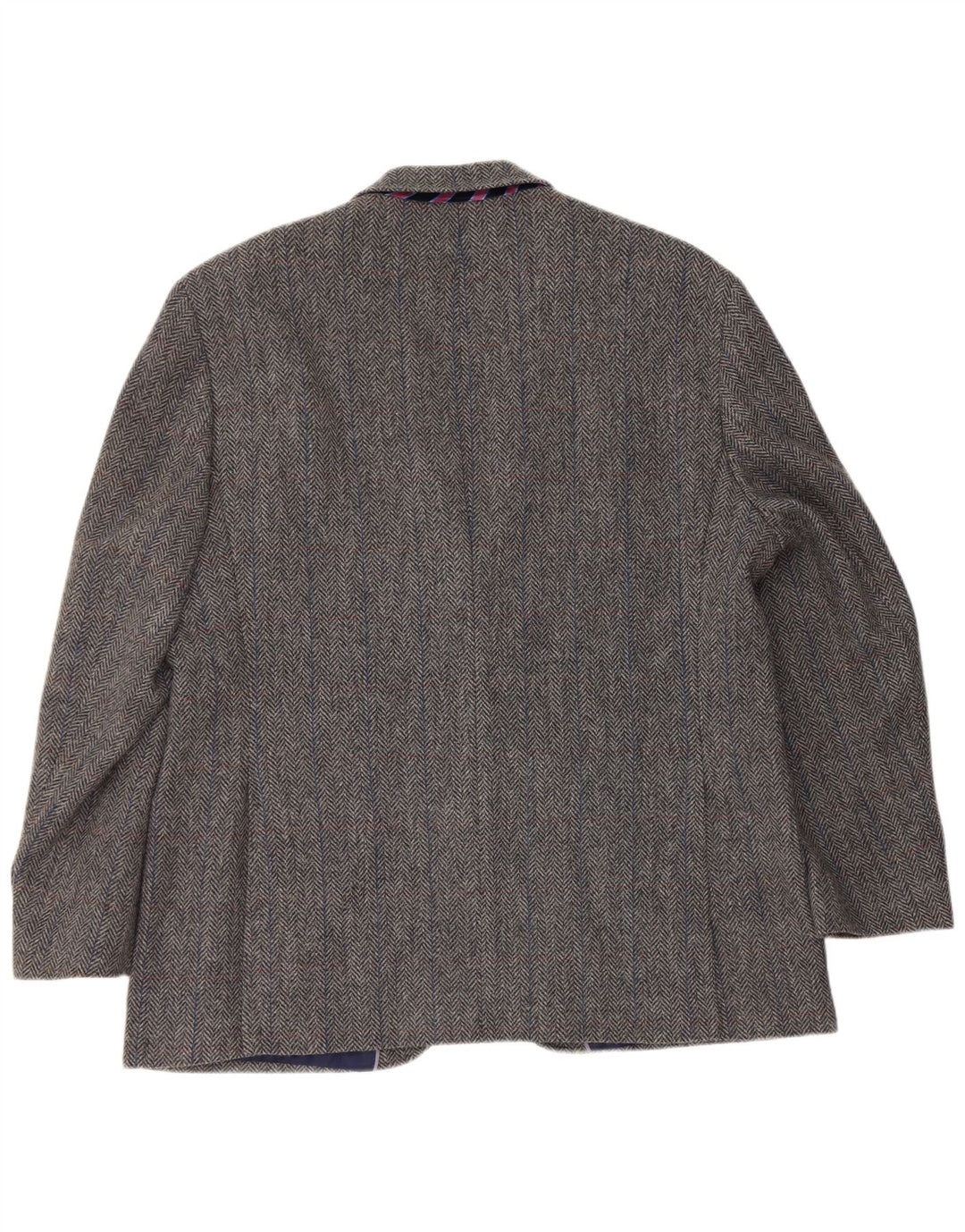 Marks & Spencer Mens 2 Button Blazer Jacket UK 46 XL Grey Herringbone Wool