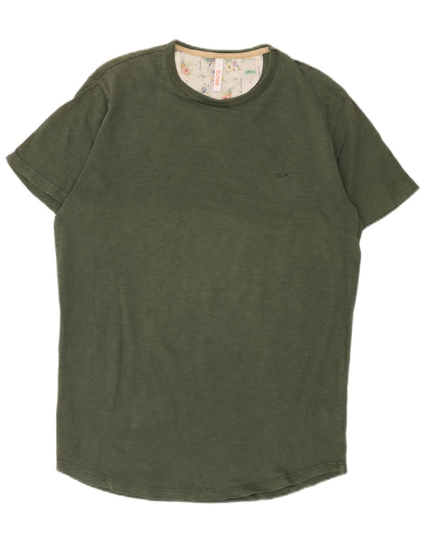 Sun68 Mens T-Shirt Top Large Khaki Cotton