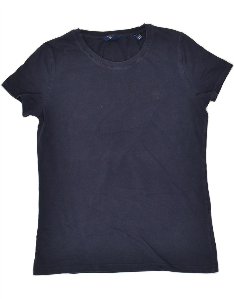 GANT Womens T-Shirt Top UK 12 Medium Navy Blue Cotton | Vintage Gant | Thrift | Second-Hand Gant | Used Clothing | Messina Hembry 