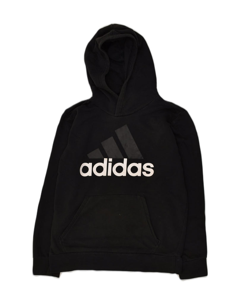 ADIDAS Mens Graphic Hoodie Jumper Medium Black Cotton | Vintage Adidas | Thrift | Second-Hand Adidas | Used Clothing | Messina Hembry 