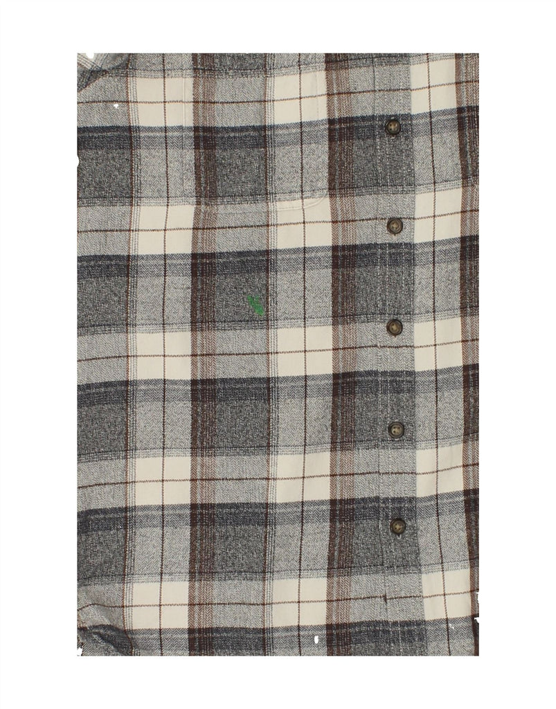 C&A Mens Flannel Shirt Medium Grey Check Cotton | Vintage C&A | Thrift | Second-Hand C&A | Used Clothing | Messina Hembry 