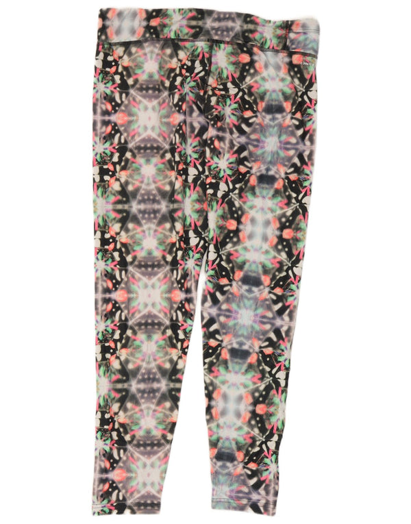 Adidas Womens Climalite Leggings UK 16/18 Large  Black Geometric Polyester