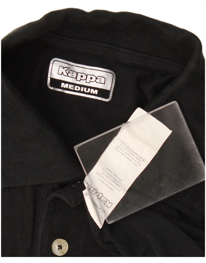 KAPPA Mens Polo Shirt Medium Black Cotton