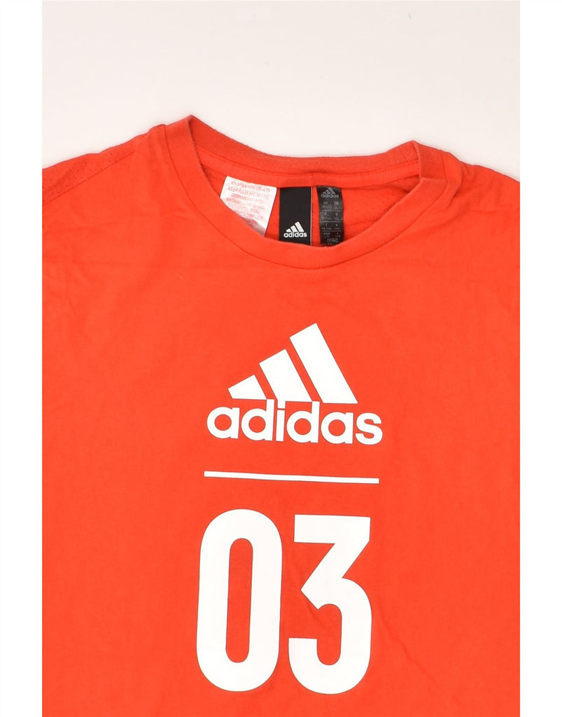 ADIDAS Boys Graphic T-Shirt Top 13-14 Years Orange Cotton | Vintage Adidas | Thrift | Second-Hand Adidas | Used Clothing | Messina Hembry 